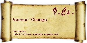 Verner Csenge névjegykártya